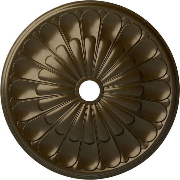 Ekena Millwork 1-7/8" x 31-5/8" x 31-5/8" Polyurethane Gorleen Ceiling Medallion, Brass