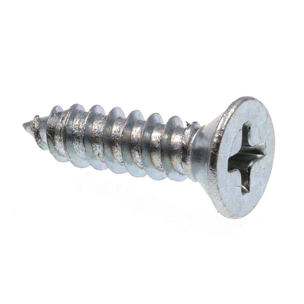 Stainless Steel Sheet Metal Screw, Plain Finish, Flat Head, Phillips Drive, Self-Drilling Point, 3/4 inch Length, #6-20 Threads (Pack of 100)