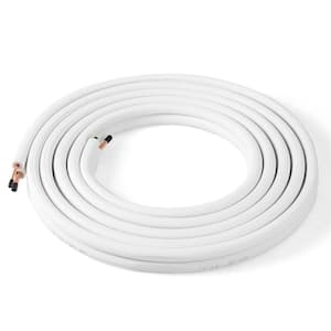 Costway 25 ft. Air Conditioning Copper Tubing Hose Extension for Mini Split AC Includes 1/4 in. and 3/8 in. O. D. Pipes