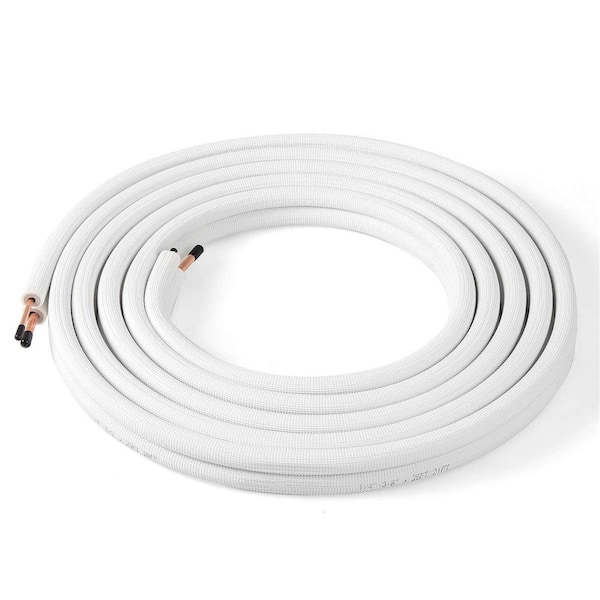 25 ft. Air Conditioning Copper Tubing Hose Extension for Mini Split AC Includes 1/4 in. and 3/8 in. O. D. Pipes