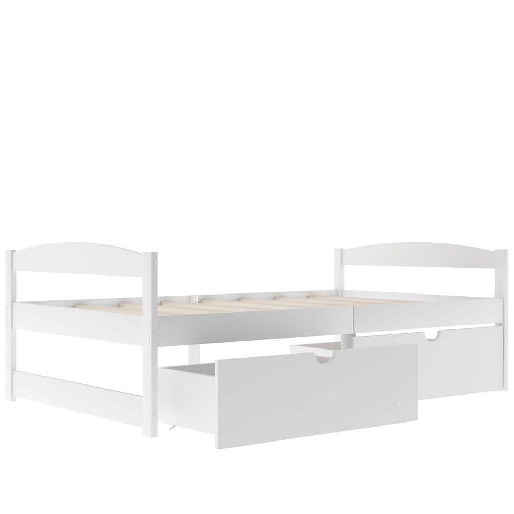 Dyneema®製 KASA long White URTR White Twin Size Platform Bed Storage Bed Frame, Wood