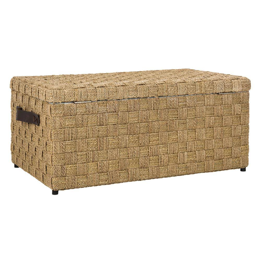 Ashban Coastal Woven Seagrass 39" Coffee Table Trunk in Burlap Brown