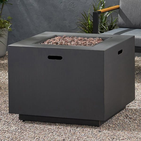 31 in. Brown Square Propane Outdoor Fire Pit