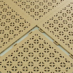 StayLock Perforated Terra Cotta 12 in. x 12 in. x 0.56 in. PVC Plastic Interlocking Outdoor Floor Tile (Case of 26)