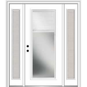 64.5 in. x 81.75 in. Internal Blinds Right-Hand Inswing Full Lite Clear Primed Steel Prehung Front Door with Sidelites