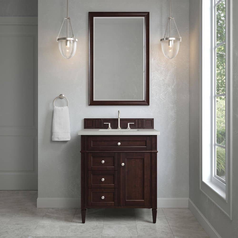 Brittany 30.0 in. Single Bath Vanity in Burnished Mahogany with Siberian Quartz Top price history on PriceWatchPro
