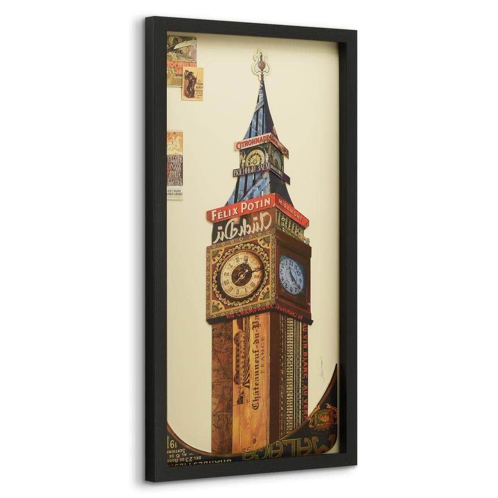 Big Ben Dimensional Collage Framed Artwork on Canvas