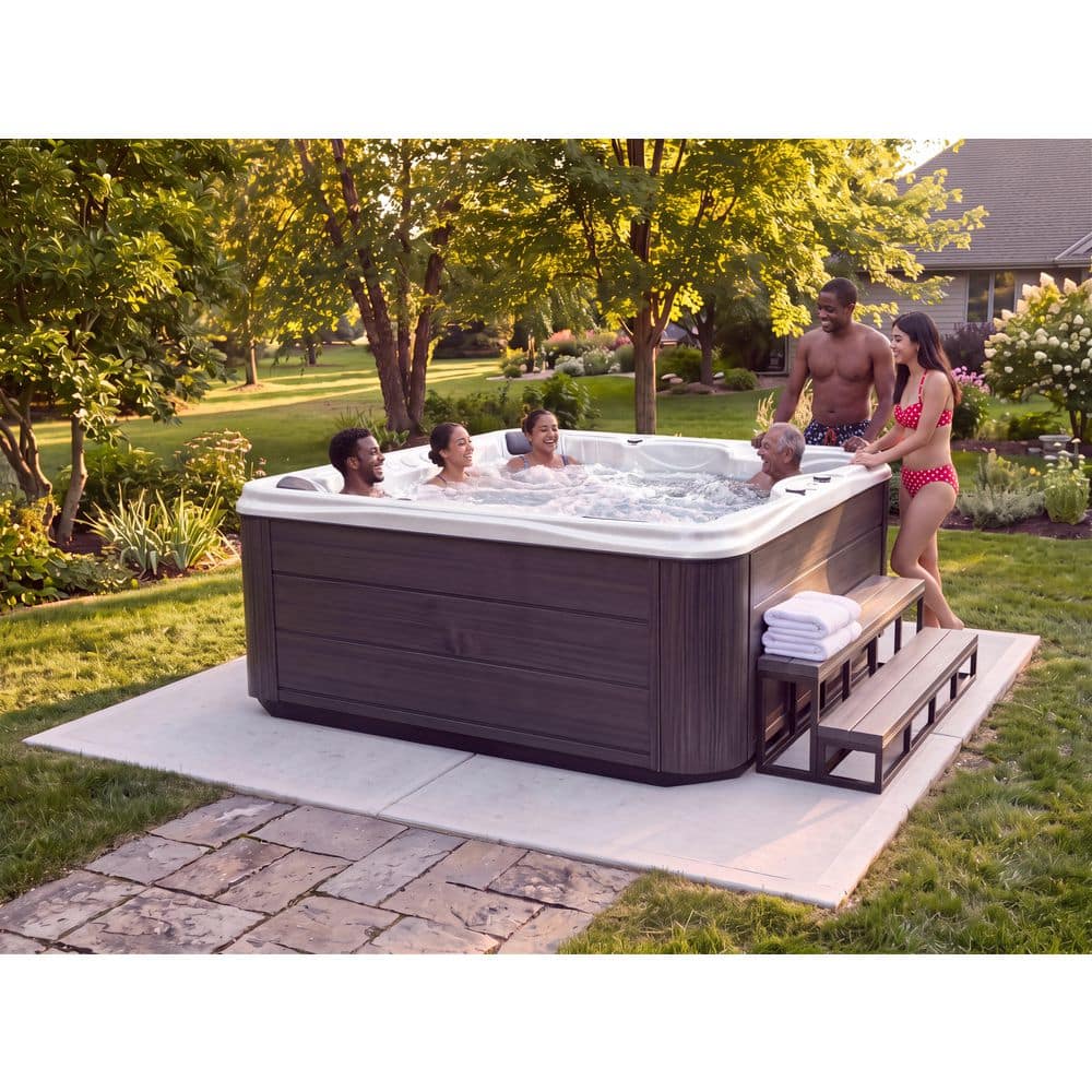 American Spas 7-Person 40-Jet Premium Acrylic Bench Spa Standard