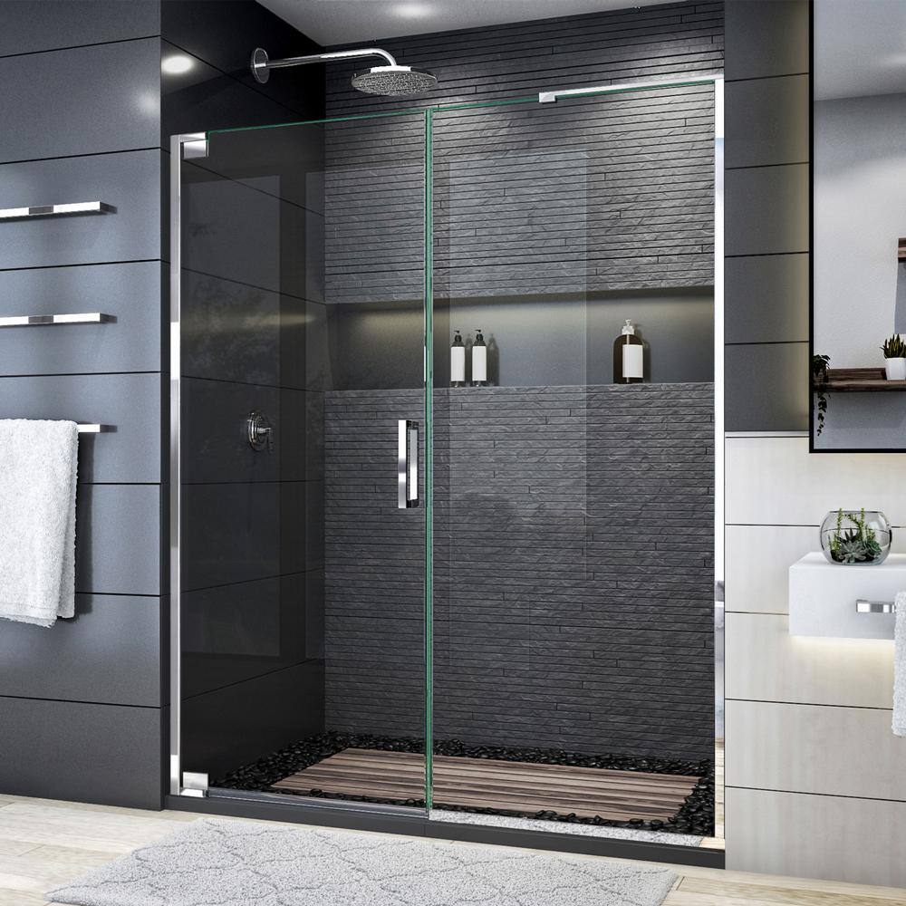 Elegance Plus 58 in. to 58 3/4 in. W x 72 in. H Pivot Frameless Shower Door in Chrome price history on PriceWatchPro
