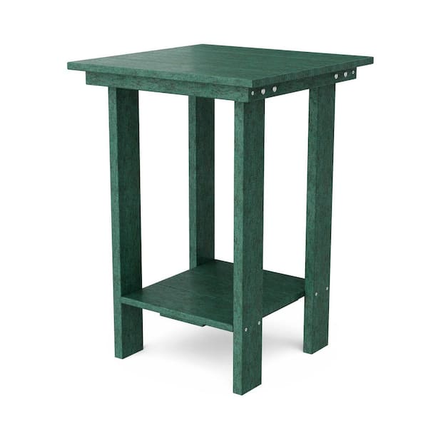 Wildridge Contemporary Turf Green HDPE Plastic Outdoor Balcony Side Table
