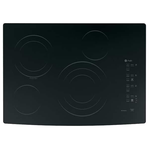 GE Profile 30 in. Glass Ceramic Electric Cooktop in Black with 4 Elements including Tri-Ring Element