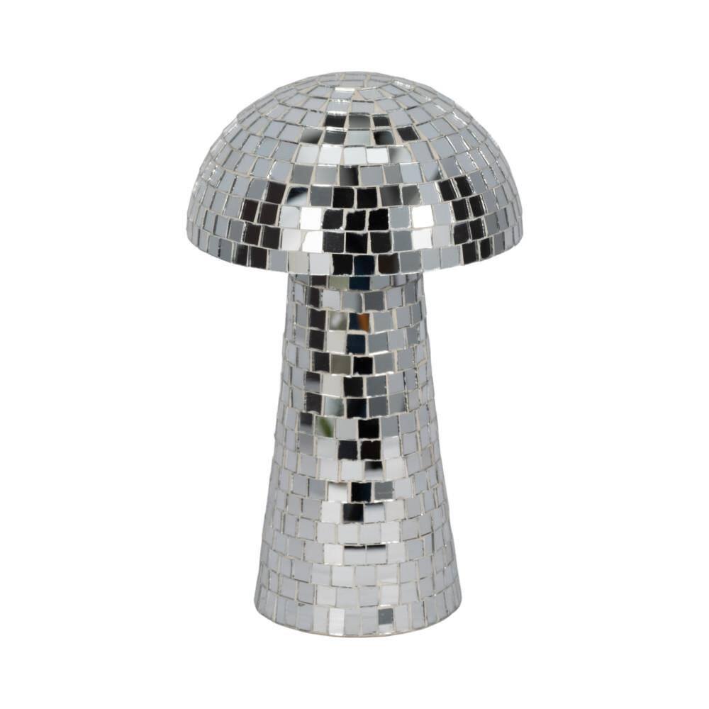 Silver 6 in. x 10 in. Metal and Glass Mosaic Mushroom Figurine price history on PriceWatchPro