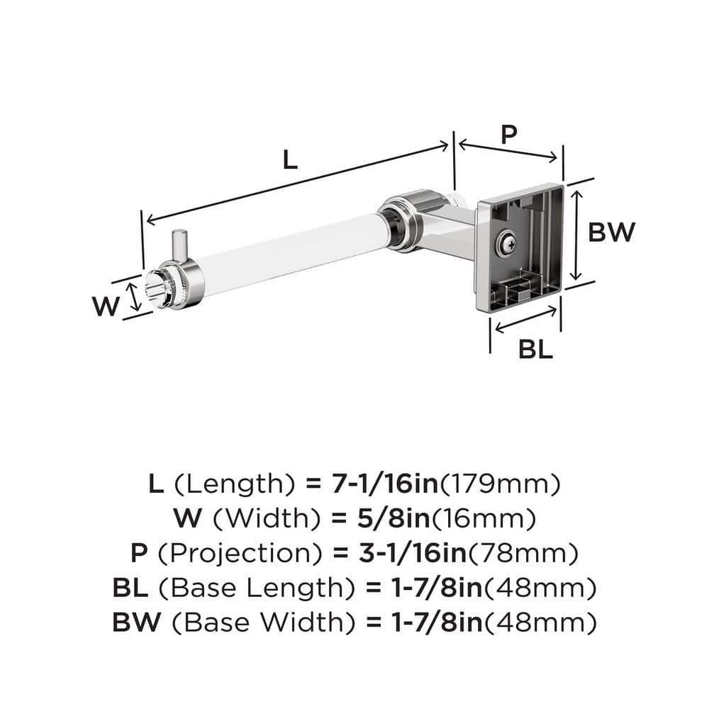 Glacio Clear and Chrome Single Post Toilet Paper Holder