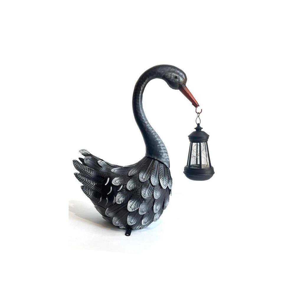 17 in. Metal Black Solar Garden Statue Outdoor Swan Decor Bird Decor Lawn Ornament for Backyard Patio Porch Poolside price history on PriceWatchPro