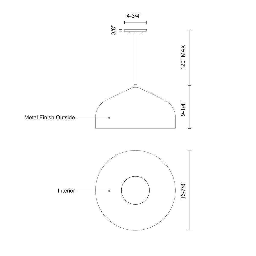 Helena Black Aluminum Single Pendant Light