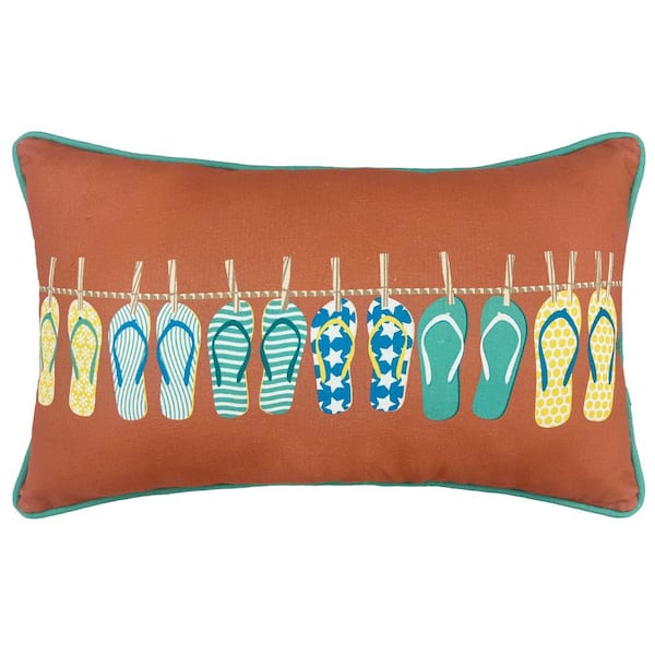 Flip Flops Outdoor Throw Pillow (Set of 2)