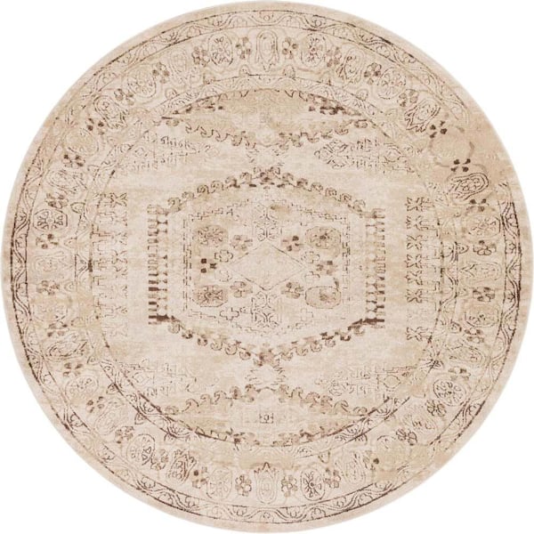 Unique Loom Utopia Larissa Beige 8' 0 x 8' 0 Area Rug