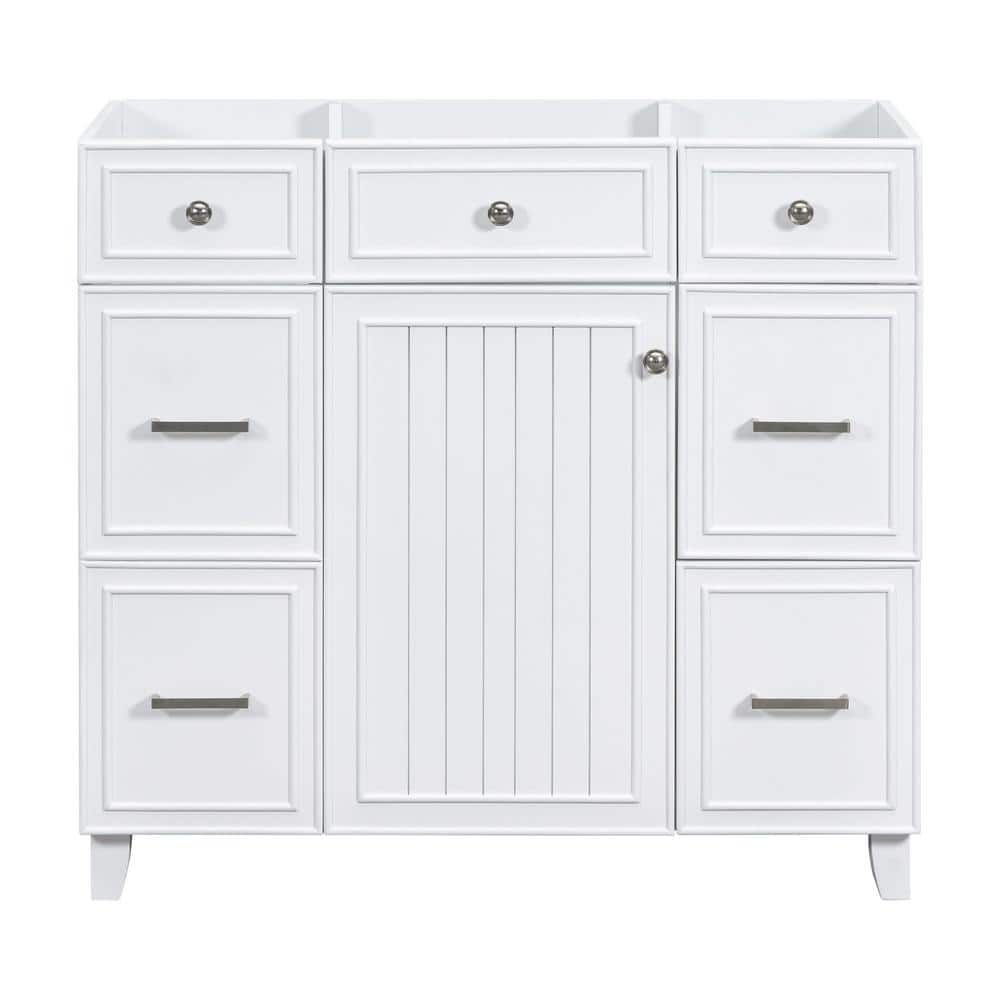 36 in. W x 18 in. D x 33 in. H Bath Vanity Cabinet without Top in White wit