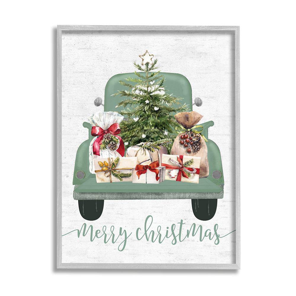 Merry Christmas Truck by Lettered and Lined 1 Piece Framed Graphic Print Travel Poster Art Print 30 in. x 24 in. price history on PriceWatchPro
