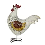 9.5 in. x 11.5 in. Hand Painted Rooster Garden Statue
