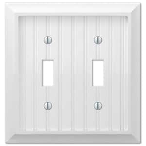 Cottage 2-Gang White Toggle BMC Wood Wall Plate