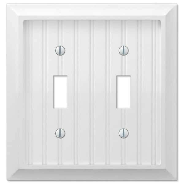 AMERELLE Cottage 2-Gang White Toggle BMC Wood Wall Plate