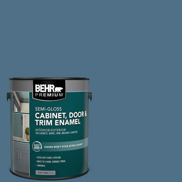 BEHR PREMIUM 1 gal. #S500-6 Shipyard Semi-Gloss Enamel Interior/Exterior Cabinet, Door & Trim Paint