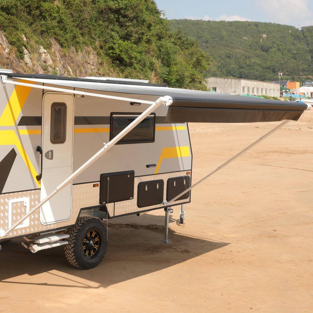 Black Fade Retractable RV and Patio Awning 10' x 8'