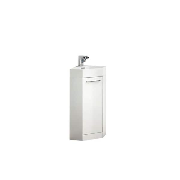 Fresca Coda 14 in. Vanity in White with Acrylic Vanity Top in White (Faucet Not Included)