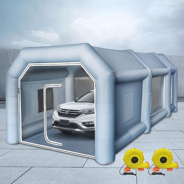 Inflatable Paint Booth, 20x10x 8 ft. Spray Paint Booth, High Powerful 750W+350W Blowers Inflatable Spray Booth