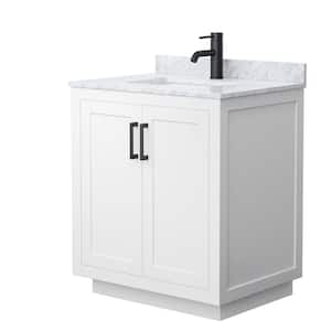 Miranda 30 in. W x 22 in. D x 33.75 in. H Single Bath Vanity in White with White Carrara Marble Top