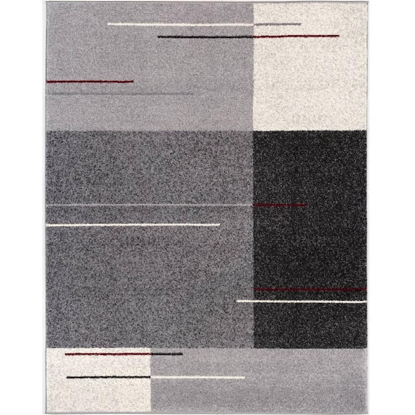 Rug Branch Nova Grey 5 ft. 3 in. x 7 ft. 5 in. Modern Abstract Area Rug