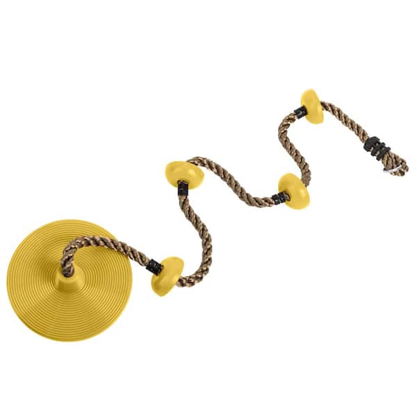 Karl home Climbing Rope Swing Disc Swing for Kids, Yellow