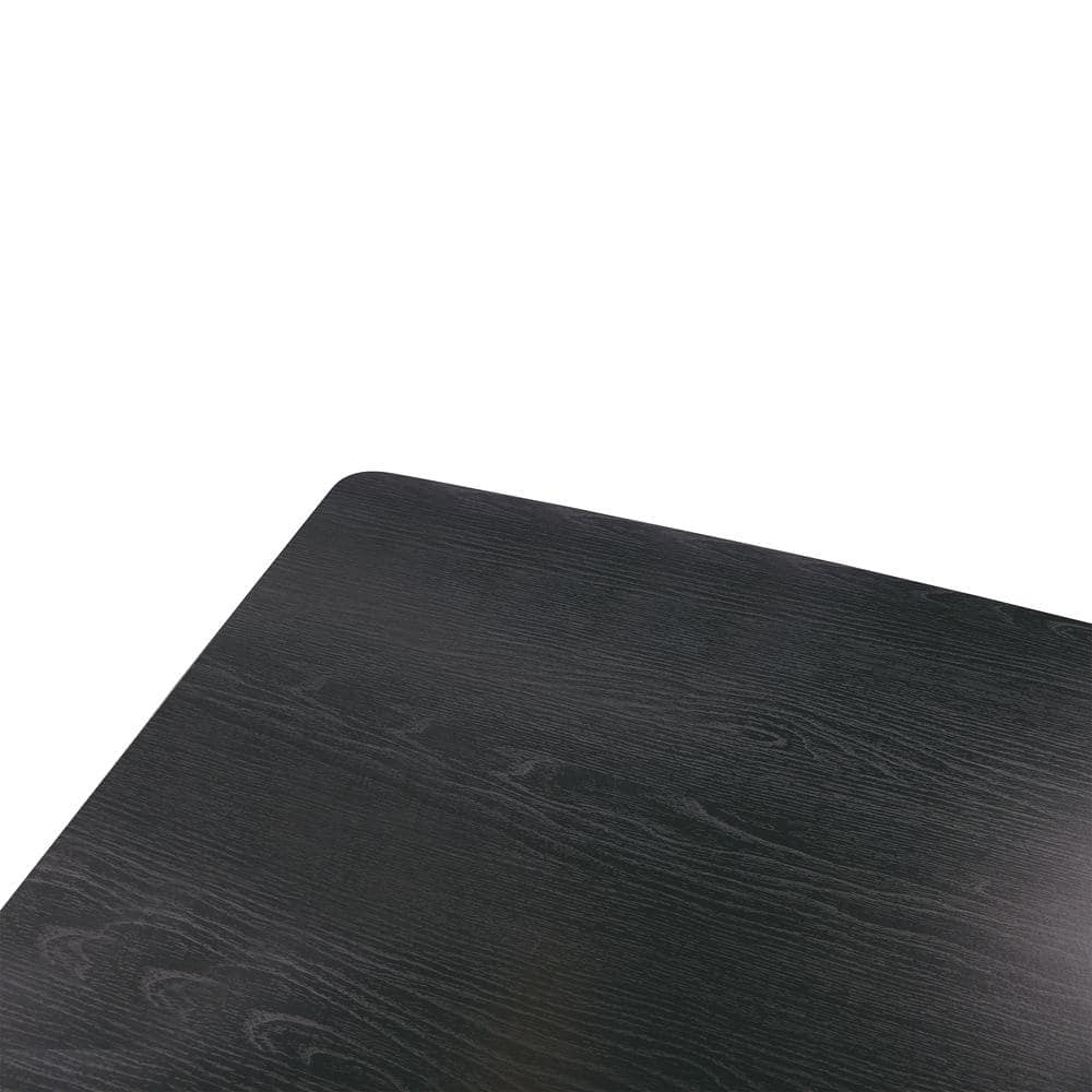 Ravenna Ebony 63" Rectangular Wood Dining Table with Geometric Metal Base