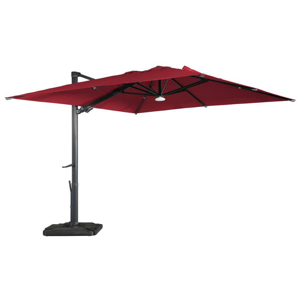 Mondawe 10 ft. Square Aluminum Cantilever Outdoor Tilt Patio Umbrella