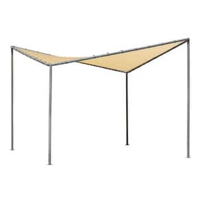 Del Ray 10 ft. W x 10 ft. L 2 in. Patio Canopy with Steel Frame and Fire-Rated Tan Canopy