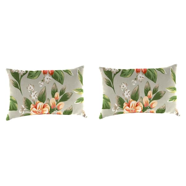 Jordan Manufacturing 18 in. L x 12 in. W x 4 in. T Outdoor Pillow Lumbar Throw in Tori Cedar (2-Pack)