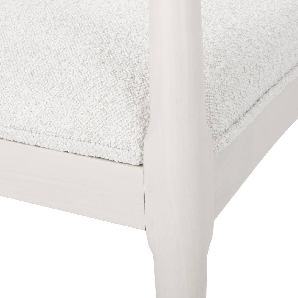 Beige Upholstered Rubberwood Dining Side Chairs, Set of 2