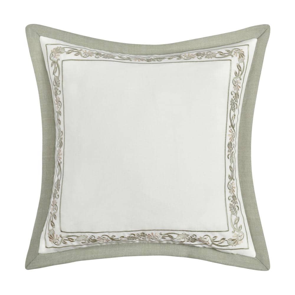Flaire Sage Floral Polyester Euro Sham 26 in. L x 26 in. W