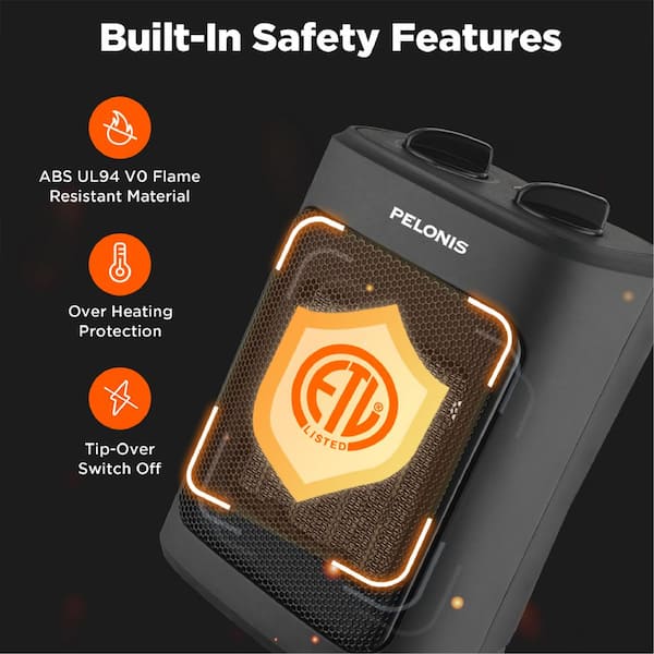 1500-Watt 9 in. Electric Personal Ceramic Space Heater with Thermostat