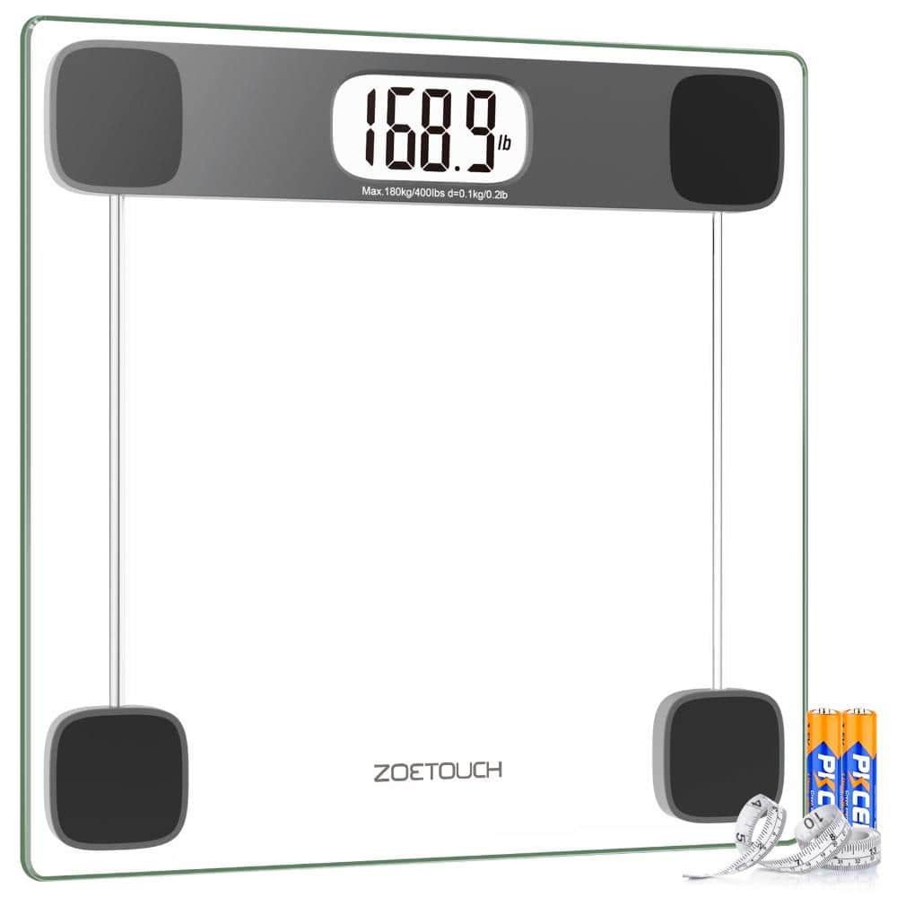 Digital Bathroom Scale with Large Display in Clear