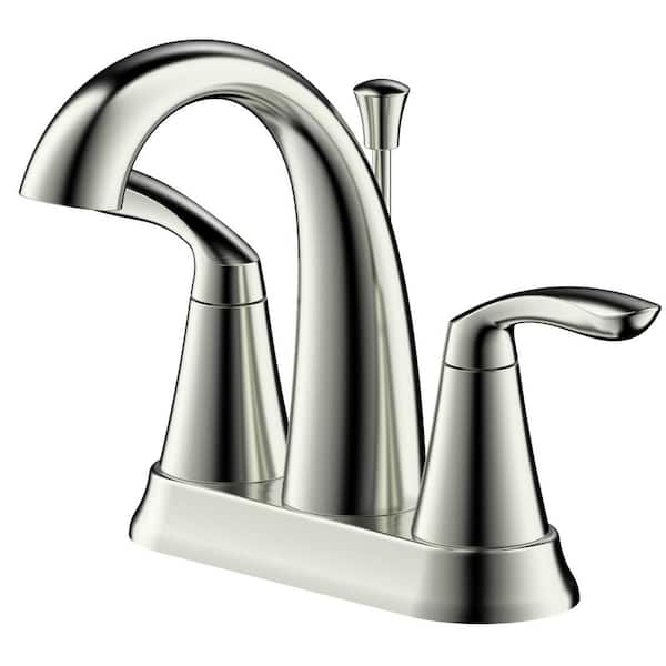 Fontaine by Italia Arts et Metiers 4 in. Centerset 2-Handle Bathroom Faucet with Drain in Brushed Nickel
