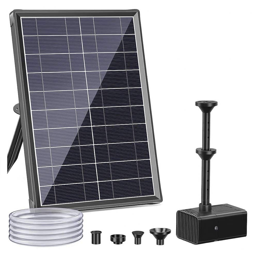 Solar Fountain Pump for Bird Bath 8W Solar Powered Water Feature Dry-Run Protection Double-Layer Nozzles 5Ft Tubing price history on PriceWatchPro