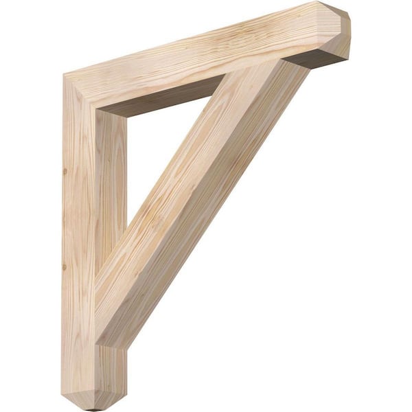 Ekena Millwork 3.5 in. x 26 in. x 26 in. Douglas Fir Traditional Craftsman Smooth Bracket