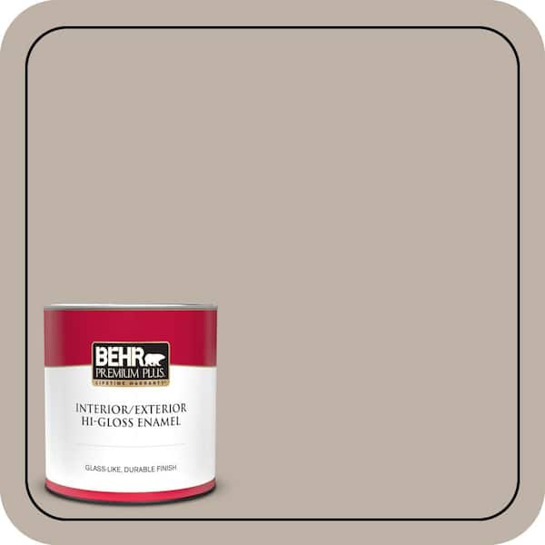 BEHR PREMIUM PLUS 1 qt. #N220-3 Smokestack Hi-Gloss Enamel Interior/Exterior Paint & Primer