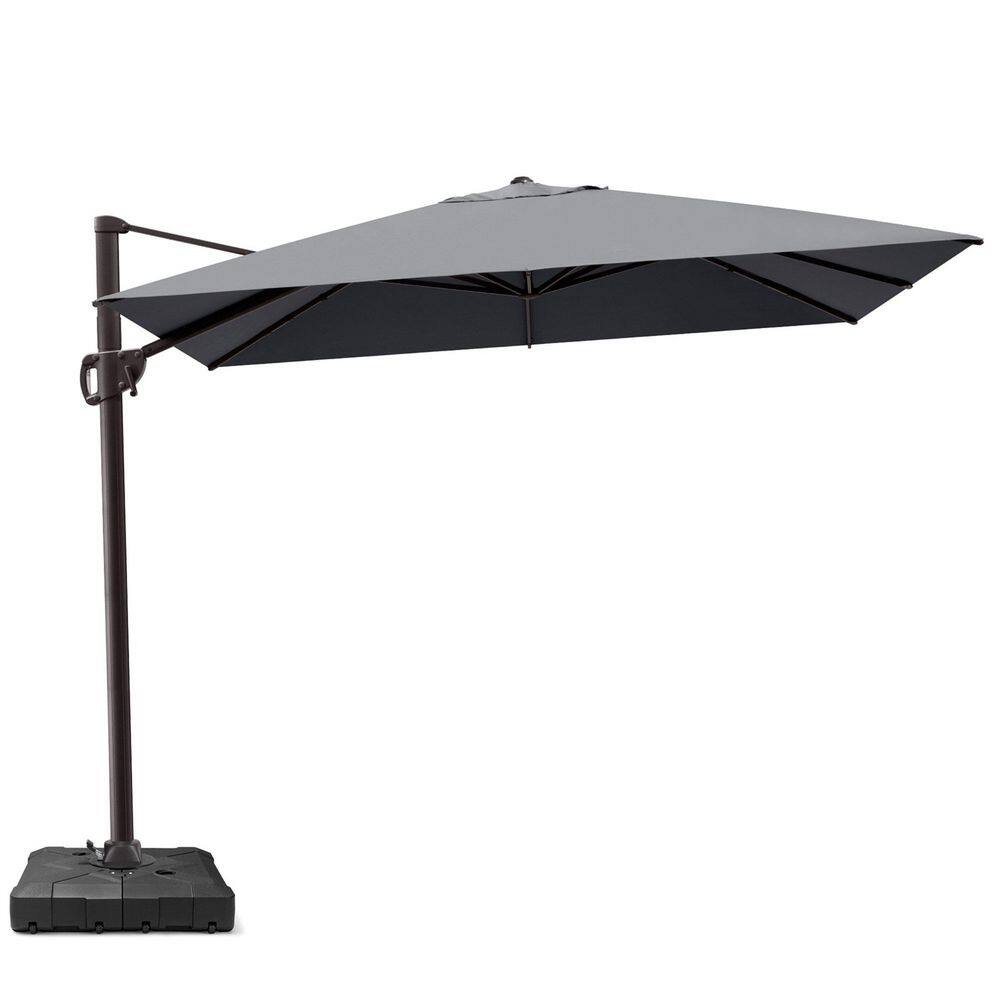 9 ft. x 11 ft. Swivel Top Cantilever Tilt Patio Umbrella in Dark Gray with HDPE Base Stand price history on PriceWatchPro