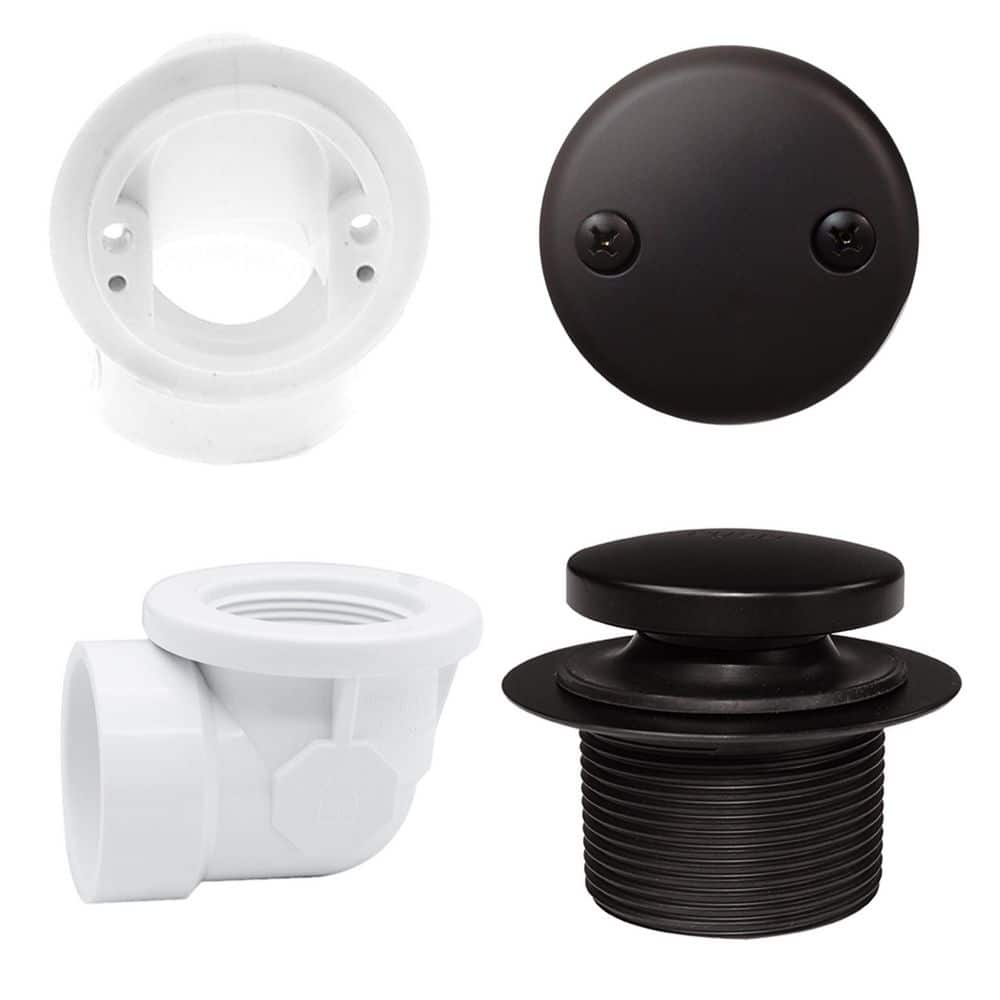 Sch. 40 PVC 1-1/2 in. Course Thread Plumber's Pack Tip-Toe Bathtub Drain with Two-Hole Elbow, Oil Rubbed Bronze price history on PriceWatchPro