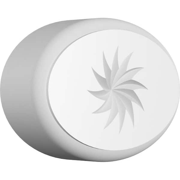 Ekena Millwork 4-in W x 2-3/4-in H x 1-in P Standard Dalton Spiral Rosette With Rounded Edge