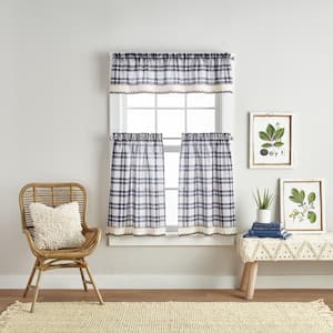 Seaton Navy 28 in. W x 36 in. L Window Curtain Tier Pair