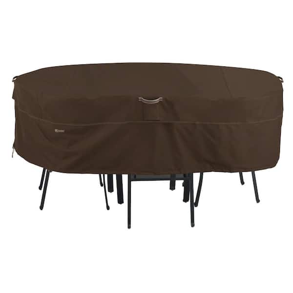 Classic Accessories Madrona 108 in. W x 82 in. D x 23 in. H Waterproof Rectangular/Oval Patio Table and Chair Set Cover